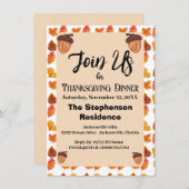Rustieke Herfst Thema Thanksgiving Diner Party Kaart (Voorkant / Achterkant)
