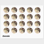 Rustieke Herfst Tree en String Lights Bruiloft Ronde Sticker (Vel)
