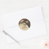 Rustieke Herfst Tree en String Lights Bruiloft Ronde Sticker (Envelop)
