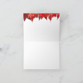 Rustieke Herfst Trouwen Rode Bladeren & String Lig Bedankkaart (Binnen)