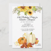 Rustieke Herfst Verjaardagsfeestje Pompoenblad Zon Kaart (Voorkant)