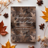 Rustieke herfst verlaat Thanksgiving cocktail part Kaart