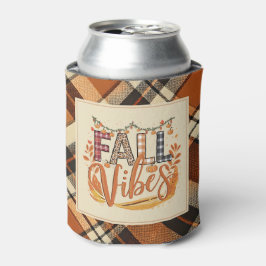 Rustieke Herfst Vibes Verbrand Sinaasappel Plaid P Blikjeskoeler