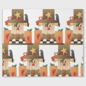 Rustieke Herfst vogelverschrikker met pompoenen en Cadeaupapier (Vlak)