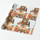 Rustieke Herfst vogelverschrikker met pompoenen en Cadeaupapier (Uitgerold)