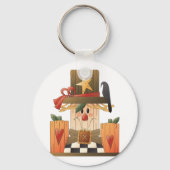 Rustieke Herfst vogelverschrikker met pompoenen en Sleutelhanger (Achterkant)