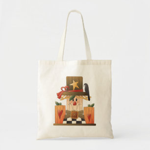 Rustieke Herfst vogelverschrikker met pompoenen en Tote Bag