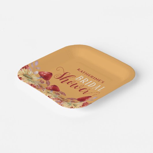 Rustieke herfst Vrijgezellenfeest Zonnebloemen Pad Papieren Bordje (Gebogen)