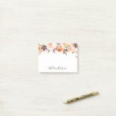 Rustieke Herfst Waterverf Bloemen Gepersonaliseerd Post-it® Notes (Op bureau)