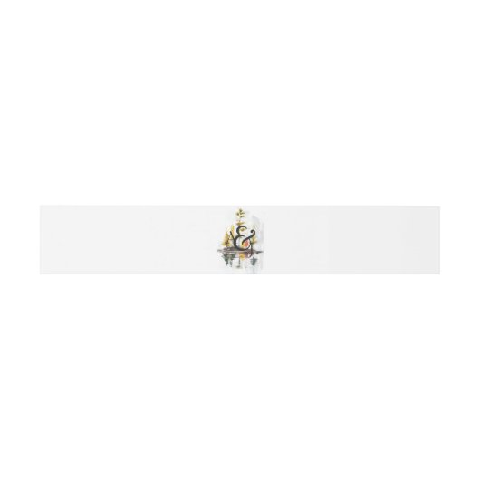 Rustieke herfst Waterverf Pine Bruiloft Monogram Uitnodigingen Wikkel (Vlak)