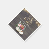 Rustieke Herfst Witte Bloemen Pompoen Bruiloft Ser Servet (Hoek)