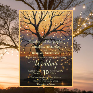 Rustieke Herfst Woodland Tree Vintage Wedding Kaart