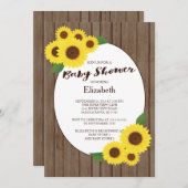 Rustieke Herfst Zonnebloem Baby Douche Uitnodiging (Voorkant / Achterkant)