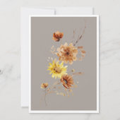 Rustieke herfst zonnebloem taupe wit Vrijgezellenf Kaart (Achterkant)