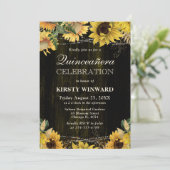 Rustieke Herfst Zonnebloemen Hout en Lichten Quinc Kaart (Staand voorkant)