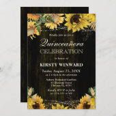 Rustieke Herfst Zonnebloemen Hout en Lichten Quinc Kaart (Voorkant / Achterkant)