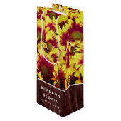 Rustieke herfst Zonnebloemen op hek Bruiloft Wijn Cadeautas (Voorkant Gekanteld)