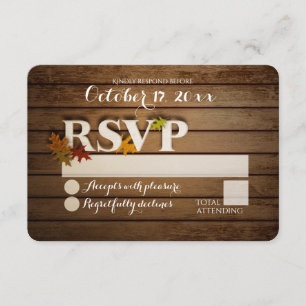 Rustieke herfstblad RSVP Bruiloft