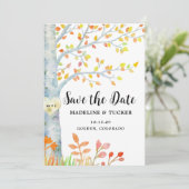 Rustieke Herfstbladeren QR Code Save the Date (Staand voorkant)