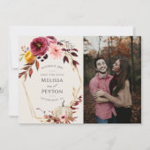 Rustieke Herfstbladeren Save the Date (Voorkant)