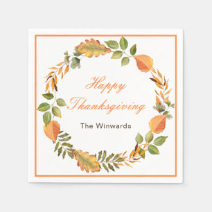 Rustieke herfstbladeren vierkante Thanksgiving Servet