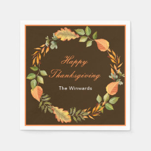 Rustieke herfstbladeren vierkante Thanksgiving Servet