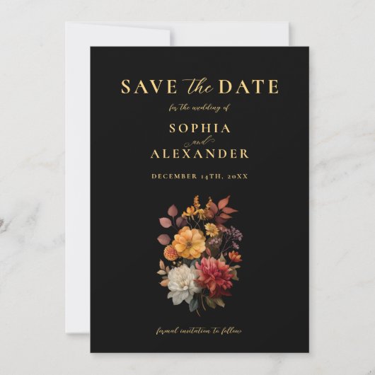 Rustieke Herfstbloei Save the Date Kaart (Voorkant)