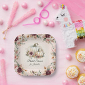 Rustieke herfstbloemen- en pompoenbruiloft in Bour Papieren Bordje (Feest)