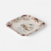 Rustieke herfstbloemen- en pompoenbruiloft in Bour Papieren Bordje (Gebogen)