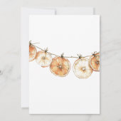 Rustieke herfstboho gedroogde Oranje Garland bruil Kaart (Achterkant)