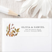 Rustieke herfstbruiloft gepersonaliseerd retouradr etiket (Insitu)