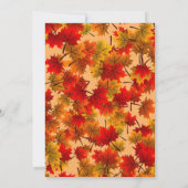 Rustieke herfstbruiloft met herfstbladeren save the date (Achterkant)