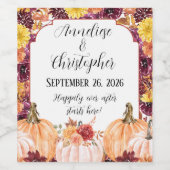 Rustieke herfstbruiloft nog lang en gelukkig begin wijn etiket (Enkel label)