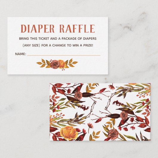 Rustieke herfstluier Raffle Tickets Informatiekaartje (Voorkant / Achterkant)