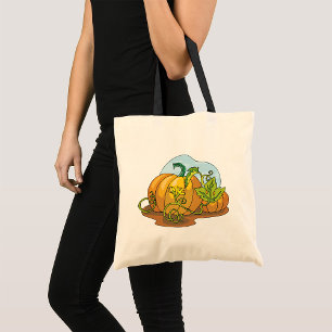 Rustieke herfstpompoenen en bladeren tote bag