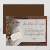 Rustieke herfsttafel instellen Thanksgiving diner Feestdagenkaart (Voorkant / Achterkant)