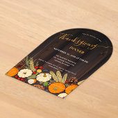 Rustieke herfsttafel Thanksgiving-diner Acryl Uitnodigingen (Laagn)
