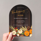 Rustieke herfsttafel Thanksgiving-diner Acryl Uitnodigingen (Insitu (Draagbaar))