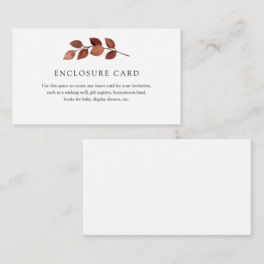 Rustieke herfsttak- envelopkaart informatiekaartje (Voorkant / Achterkant)