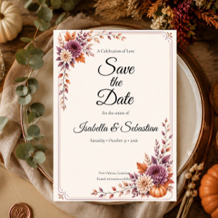 Rustieke herfsttrouw save the date