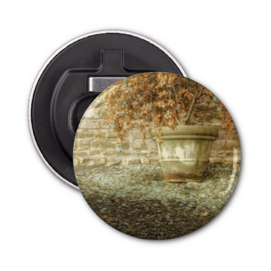 Rustieke herfsttuin button flesopener (Voorkant)