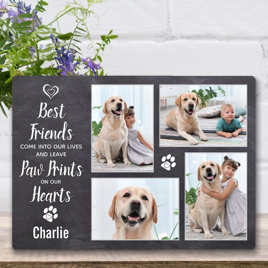 Rustieke Herinneringscollage voor huisdierhond Fotoplaat