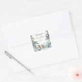 Rustieke herten bergdennen dank u vierkante sticker (Envelop)