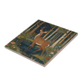 Rustieke herten boho bos bos groen ontwerp tegeltje (Zijkant)