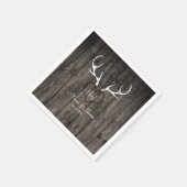 Rustieke herten gewei & gesneden hart bruiloft ser servet (Hoek)