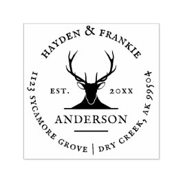 Rustieke herten gewei paar  retour adres  zelfinktende stempel