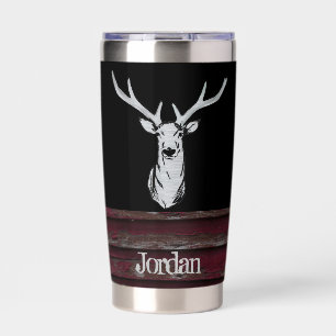 Rustieke Herten Jacht Stag Buck Antlers Naam Geïsoleerde Drinkbeker