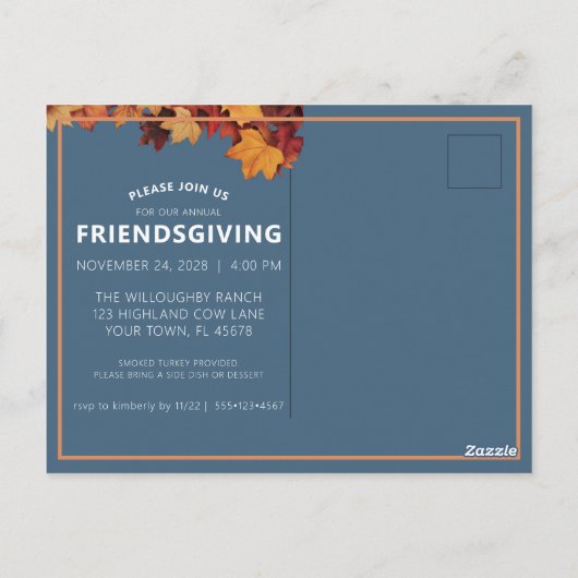 Rustieke Highland Koe Vriendschapsviering Nodig Br Briefkaart (Achterkant)