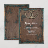 Rustieke Hoefijzer Bruiloftsreceptie Info Kaart (Voorkant / Achterkant)