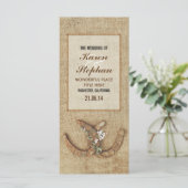 Rustieke hoefijzer huwelijksprogramma's programma (Staand voorkant)